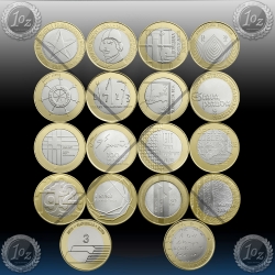 18 x 3 EVRO SLOVENIJA  2008-2023 * UNC